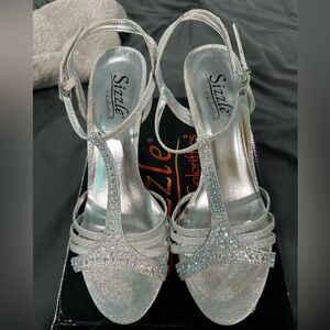 Women's Silver Strappy Heels